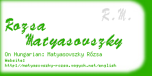 rozsa matyasovszky business card