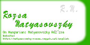 rozsa matyasovszky business card